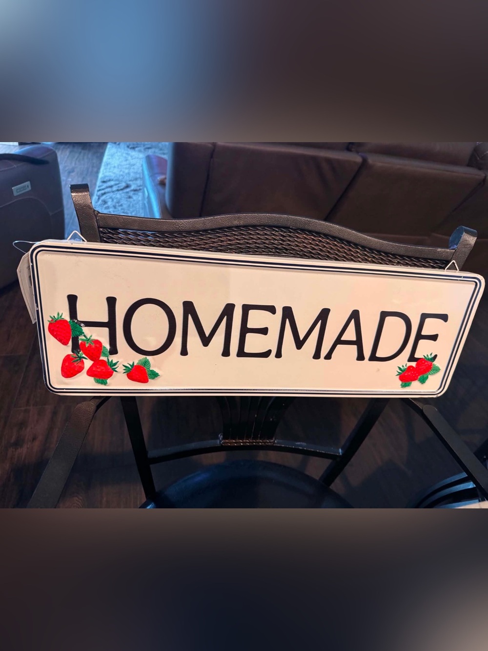 Homemade Kitchen Wall Sign - Strawberry Design 
Distressed metal sign
22”x7 1/2” - Picture 2 of 6